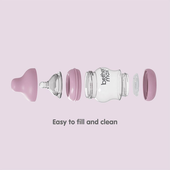 Brother Max PP Anti-Colic Feeding Bottle 3-6 Months Pink 240 mL 2's BM1082P - Easy Pharmacy LLC