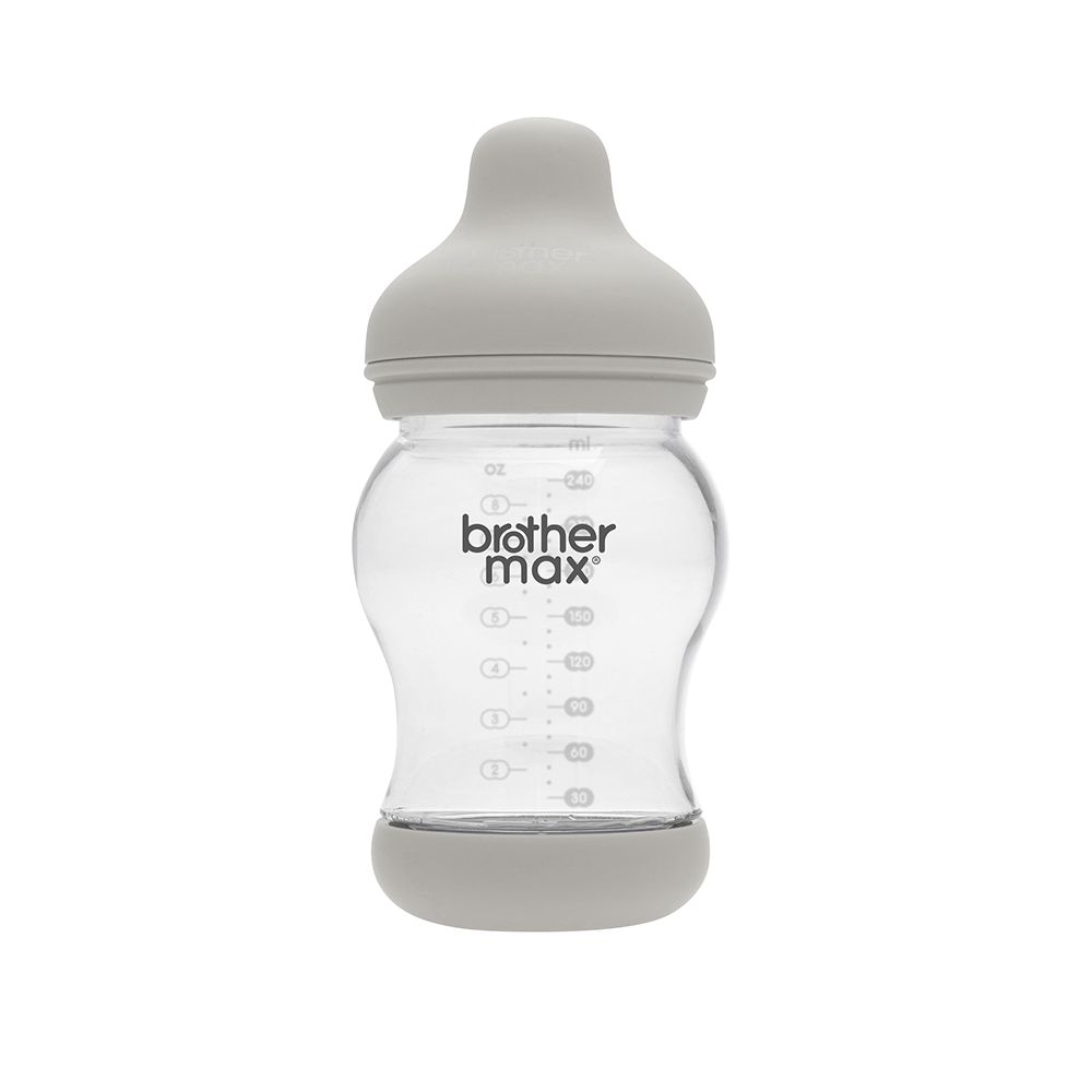 Brother Max PP Anti-Colic Feeding Bottle 3-6 Months Grey 240 mL 1's BM108G - Easy Pharmacy LLC