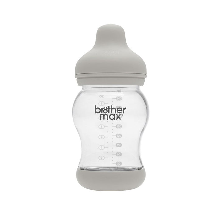 Brother Max PP Anti-Colic Feeding Bottle 3-6 Months Grey 240 mL 1's BM108G - Easy Pharmacy LLC