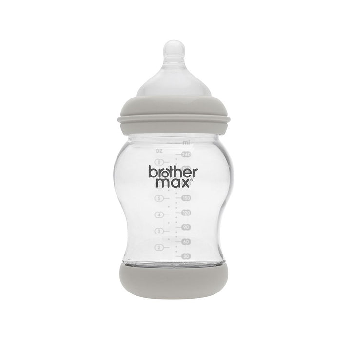 Brother Max PP Anti-Colic Feeding Bottle 3-6 Months Grey 240 mL 1's BM108G - Easy Pharmacy LLC