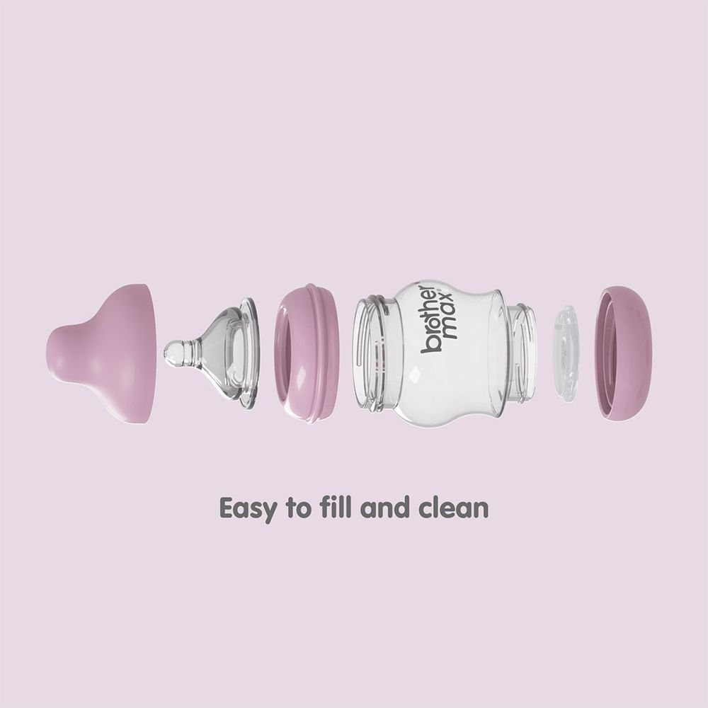Brother Max PP Anti-Colic Feeding Bottle 3-6 Months Pink 240 mL 1's BM108P - Easy Pharmacy LLC