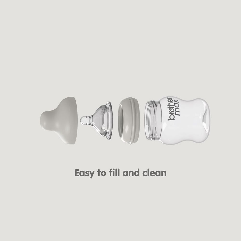 Brother Max PP Extra Wide Neck Bottle 0-3 Months Grey 160 mL 1's BM109G - Easy Pharmacy LLC