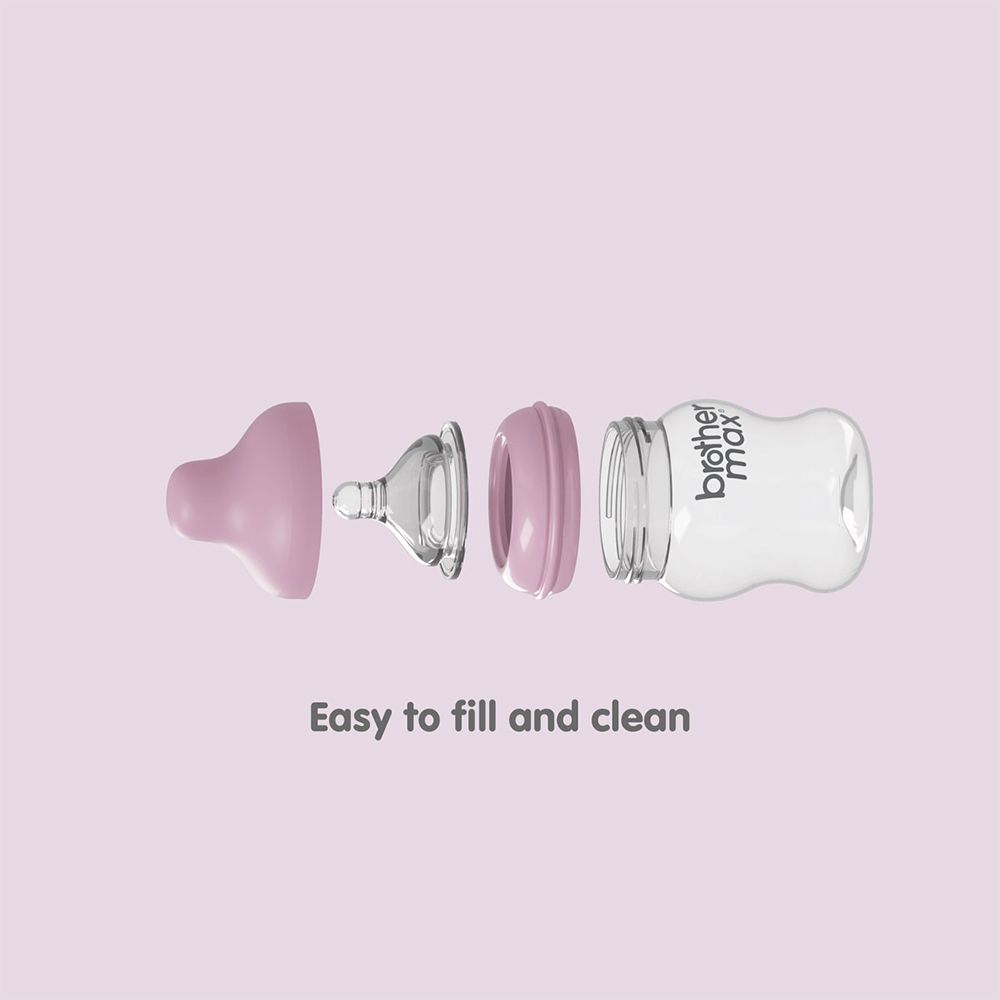 Brother Max PP Extra Wide Neck Bottle 0-3 Months Pink 160 mL 1's BM109P - Easy Pharmacy LLC