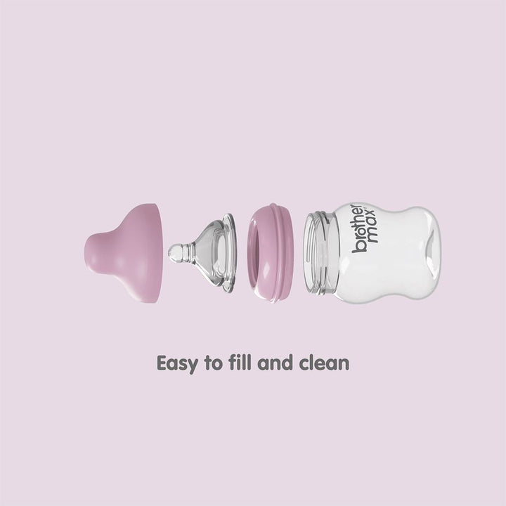 Brother Max PP Extra Wide Neck Bottle 0-3 Months Pink 160 mL 1's BM109P - Easy Pharmacy LLC