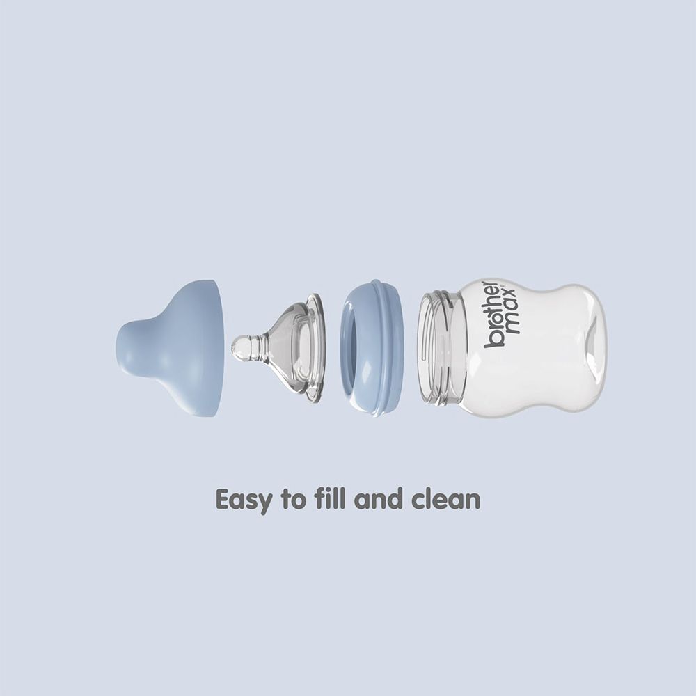 Brother Max PP Extra Wide Neck Bottle 3-6 Months Blue 240 mL 1's BM110B - Easy Pharmacy LLC