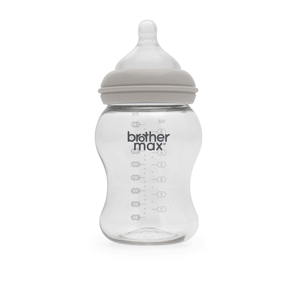 Brother Max PP Extra Wide Neck Bottle 3-6 Months Grey 240 mL 1's BM110G - Easy Pharmacy LLC