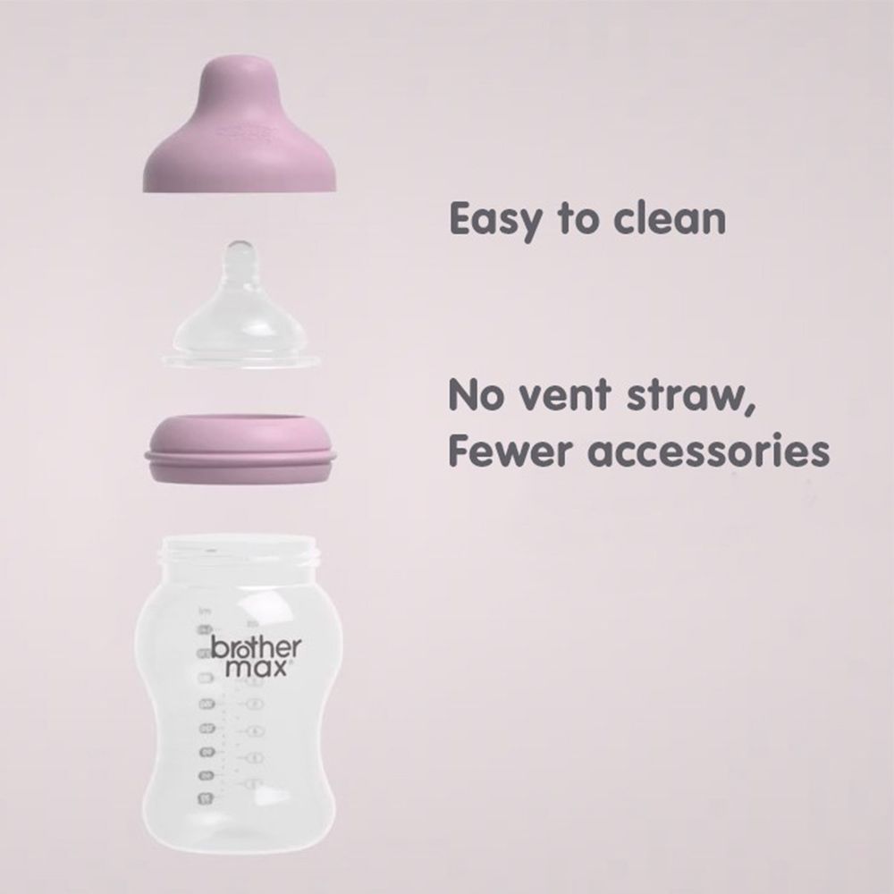 Brother Max PP Extra Wide Neck Bottle 3-6 Months Pink 240 mL 1's BM110P - Easy Pharmacy LLC