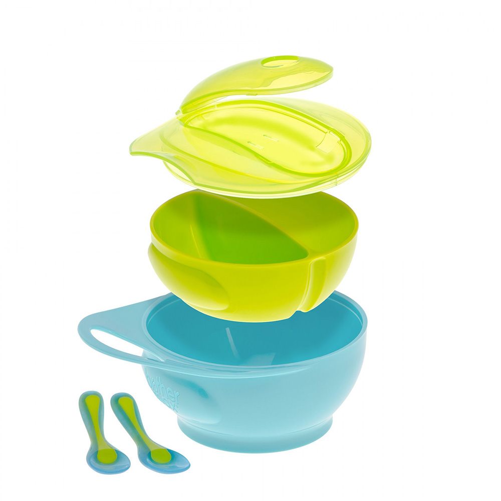 Brother Max Easy Hold Weaning Bowl Set 4+ Months Blue-Green BM304BG - Easy Pharmacy LLC