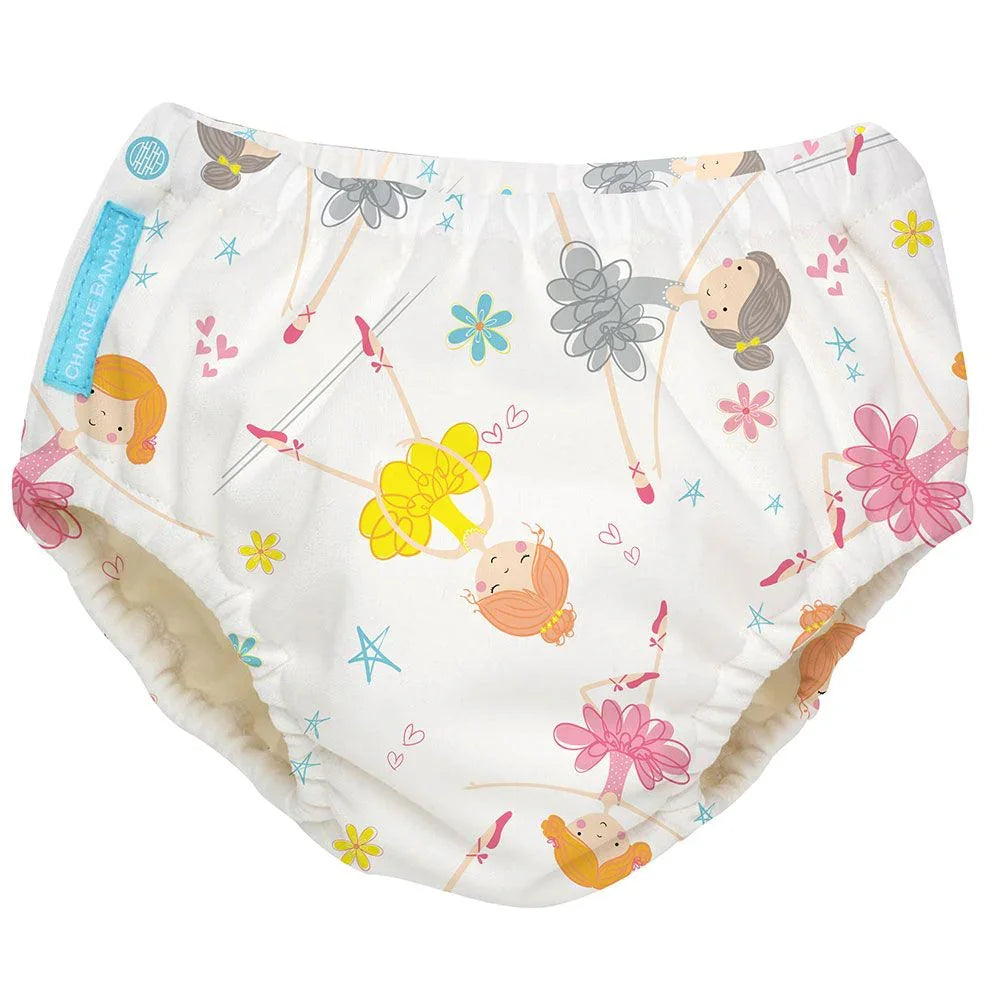 Charlie Banana 2-in-1 Reusable Swim Diaper Training Pants Diva Ballerina Large 1's 888965 - Easy Pharmacy LLC