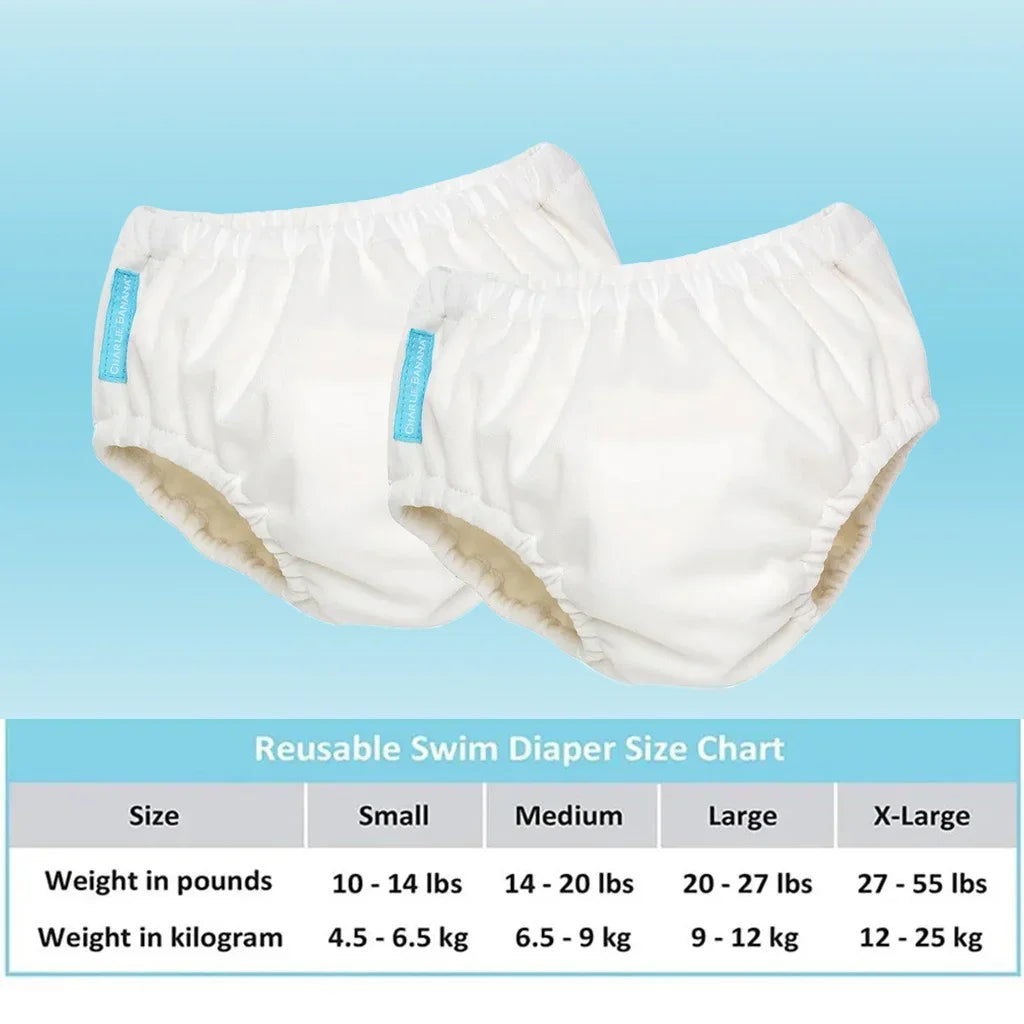 Charlie Banana 2-In-1 Reusable Swim Diaper & Training Pants White, Small, Pack of 1's - Easy Pharmacy LLC