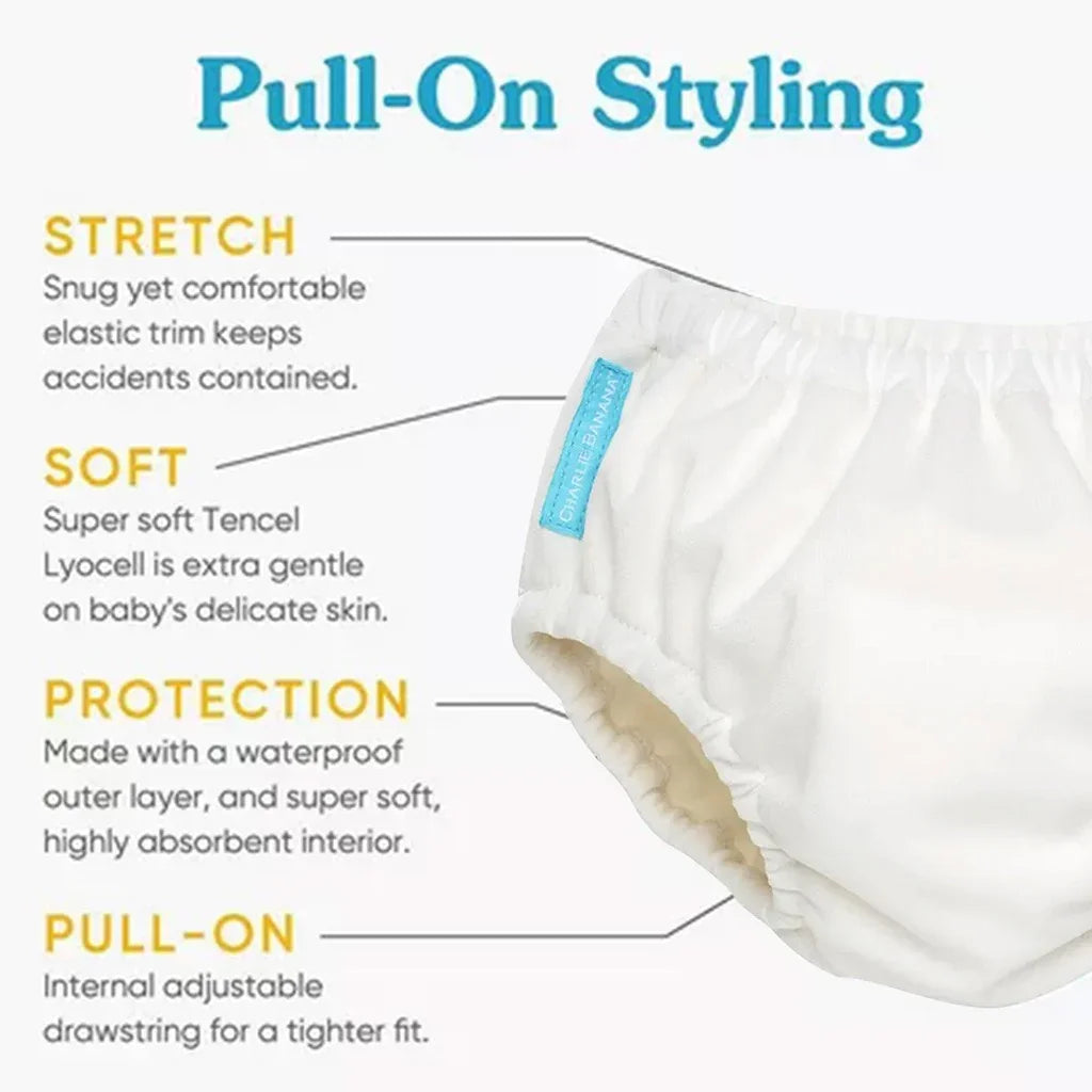 Charlie Banana 2-In-1 Reusable Swim Diaper & Training Pants White, Small, Pack of 1's - Easy Pharmacy LLC