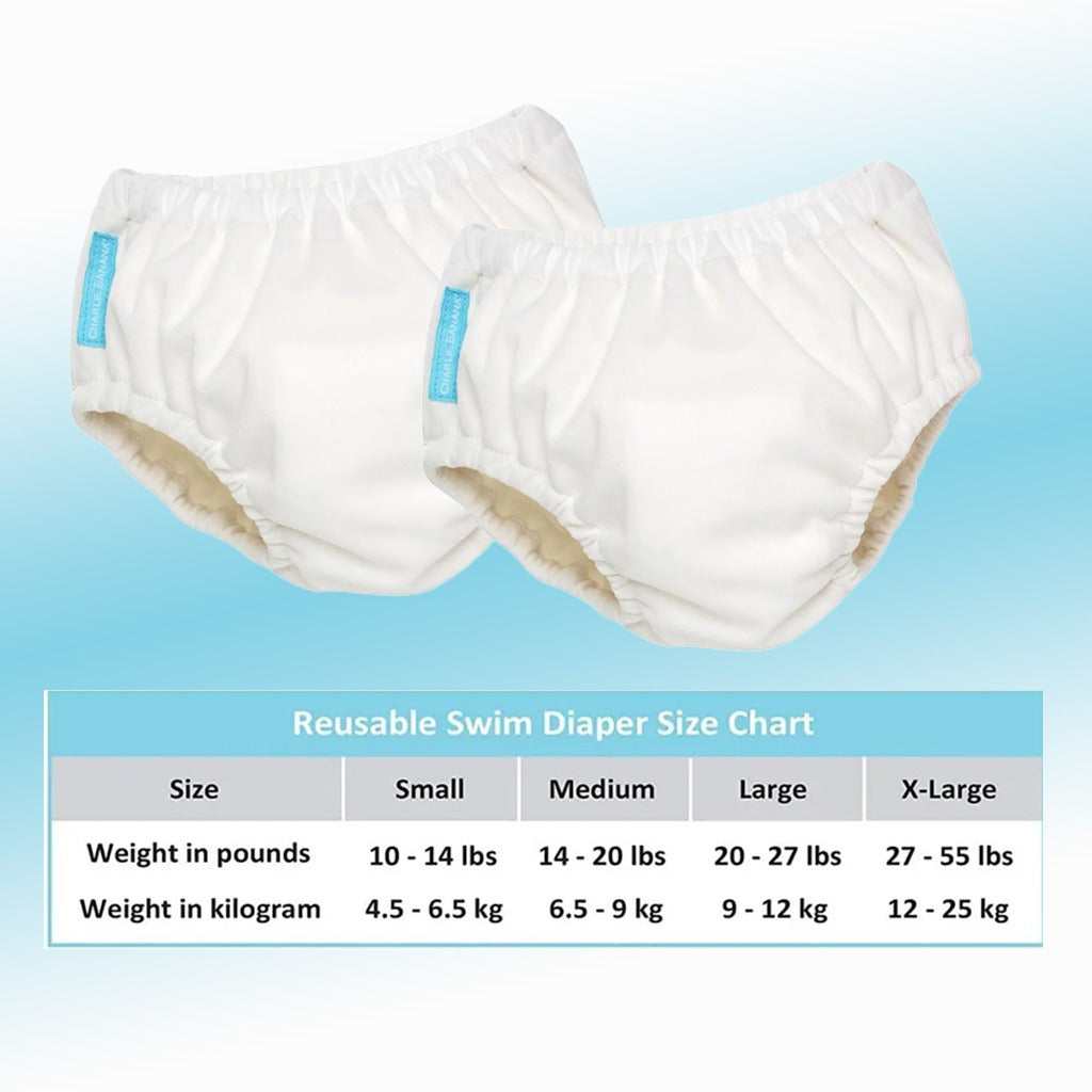 Charlie Banana 2-In-1 Reusable Swim Diaper & Training Pants White, Medium, Pack of 1's - Easy Pharmacy LLC