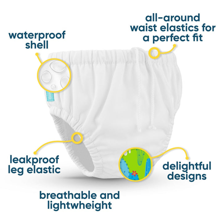 Charlie Banana 2-In-1 Reusable Swim Diaper & Training Pants White, Medium, Pack of 1's - Easy Pharmacy LLC