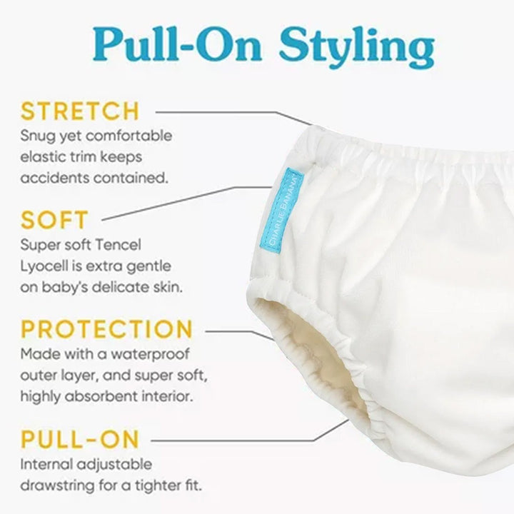 Charlie Banana 2-In-1 Reusable Swim Diaper & Training Pants White, Medium, Pack of 1's - Easy Pharmacy LLC