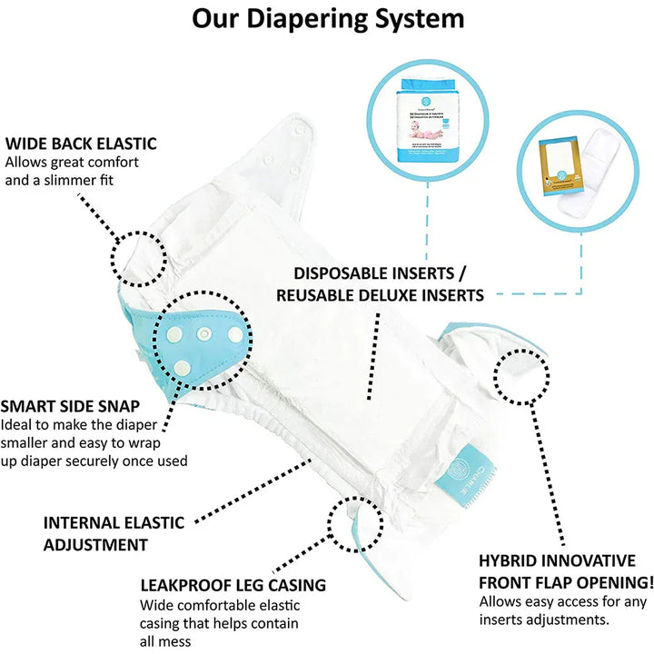 Charlie Banana Reusable Hemp And Cotton Inserts For Cloth Diapers - Medium/Large, Pack of 3's - Easy Pharmacy LLC