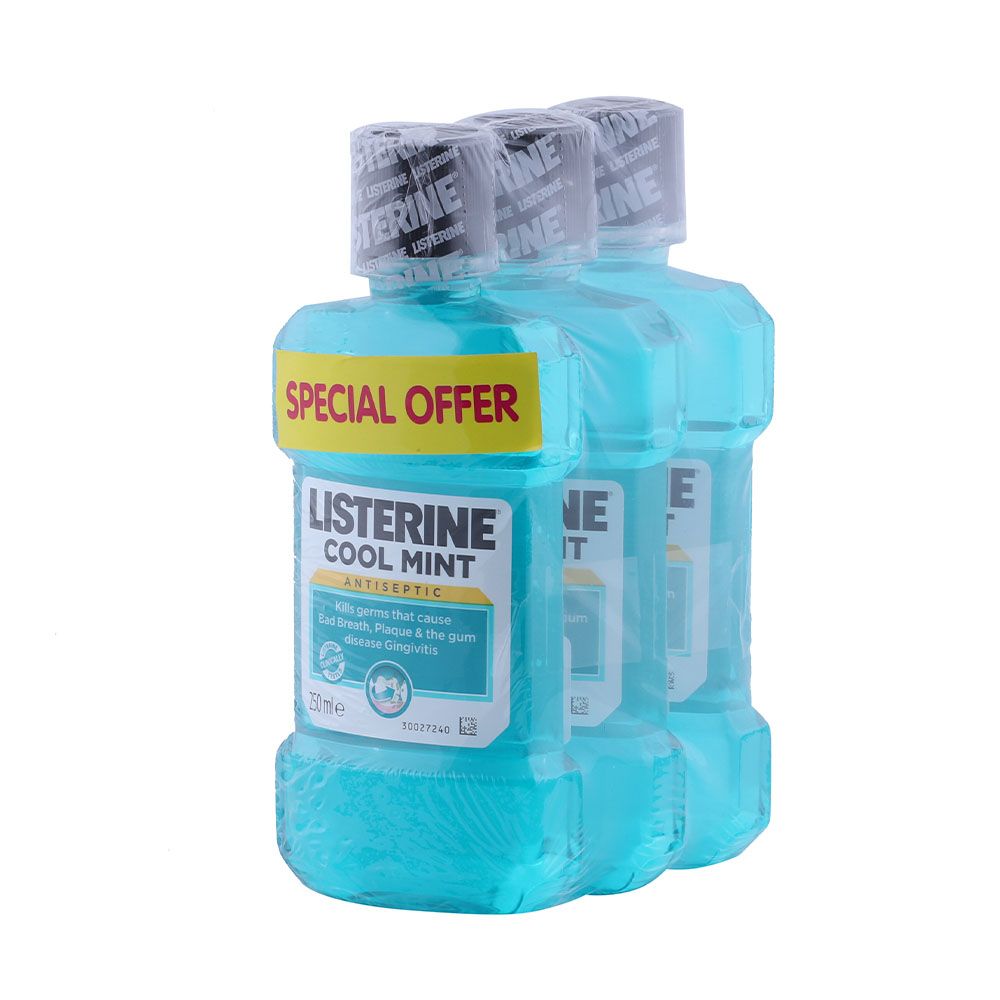 Listerine Cool Mint Mouthwash 250 mL 2+1 PROMO PACK - Easy Pharmacy LLC