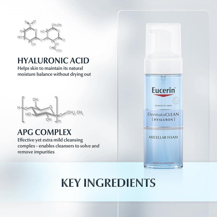 Eucerin Dermato Clean [HYALURON] Make up Removing Micellar Cleansing Foam 150ml - Easy Pharmacy LLC