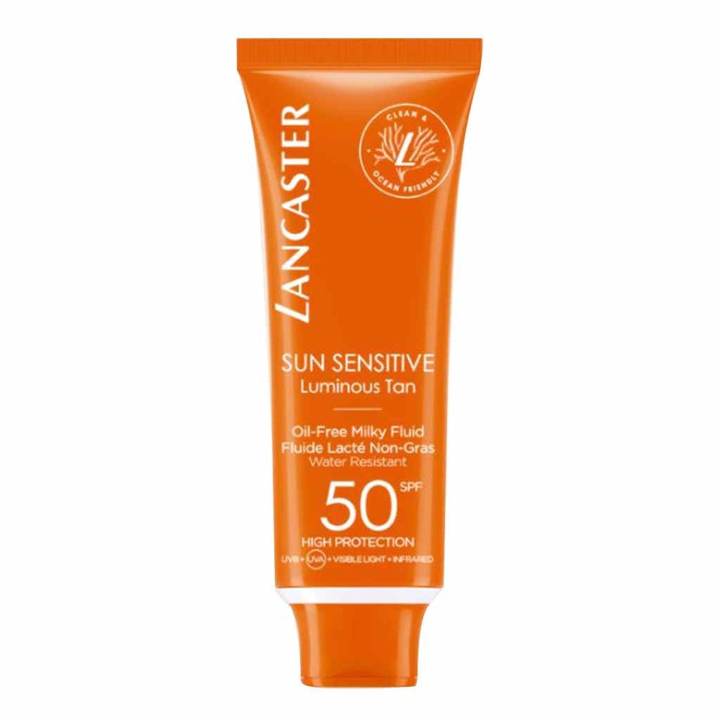 Lancaster Sun Sensitive Luminous Tan Oil Free With SPF50 Water Resistant Sunscreen Milk Fluid 50ml - Easy Pharmacy LLC