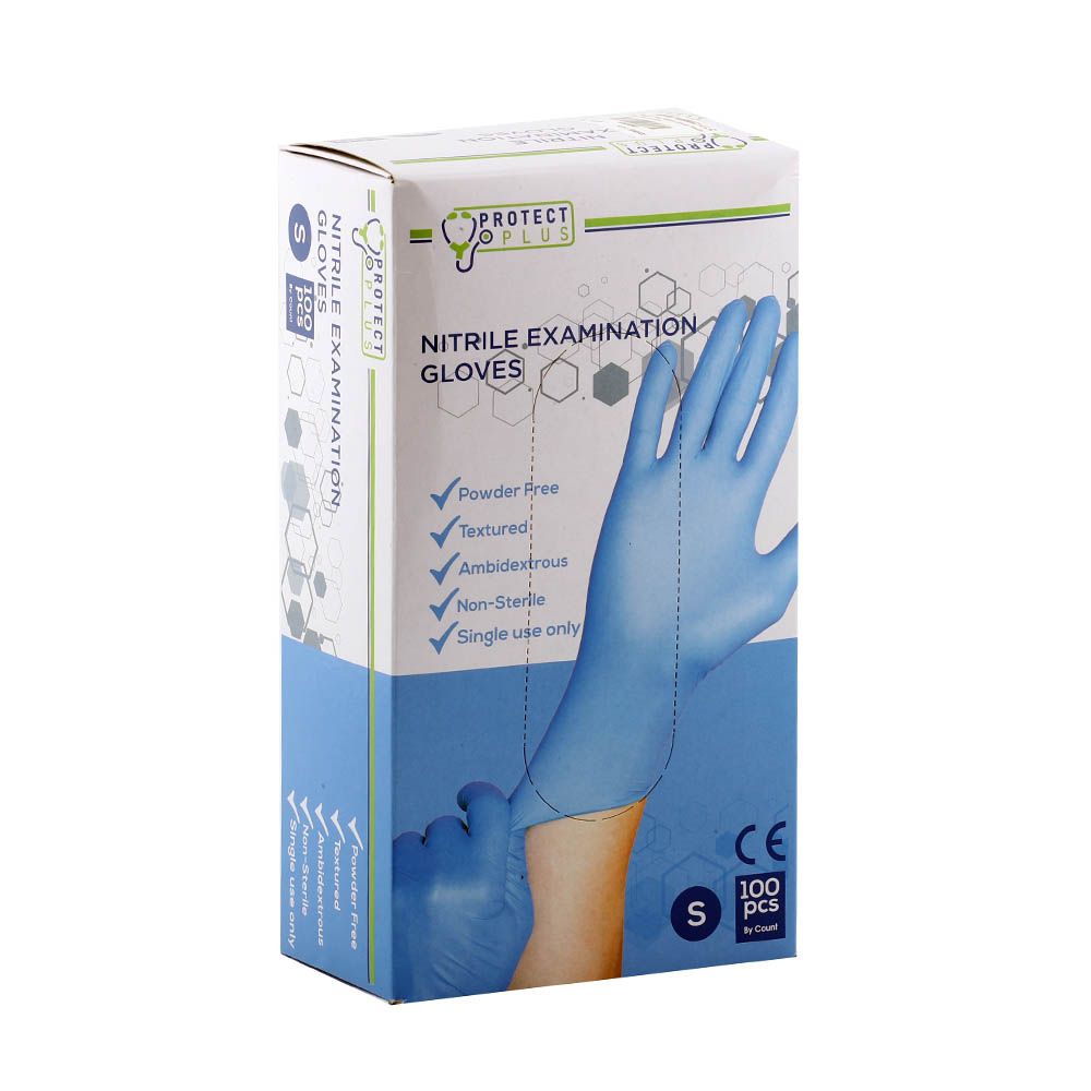 Protect Plus Nitrile Gloves Powder Free Small 100's - Easy Pharmacy LLC