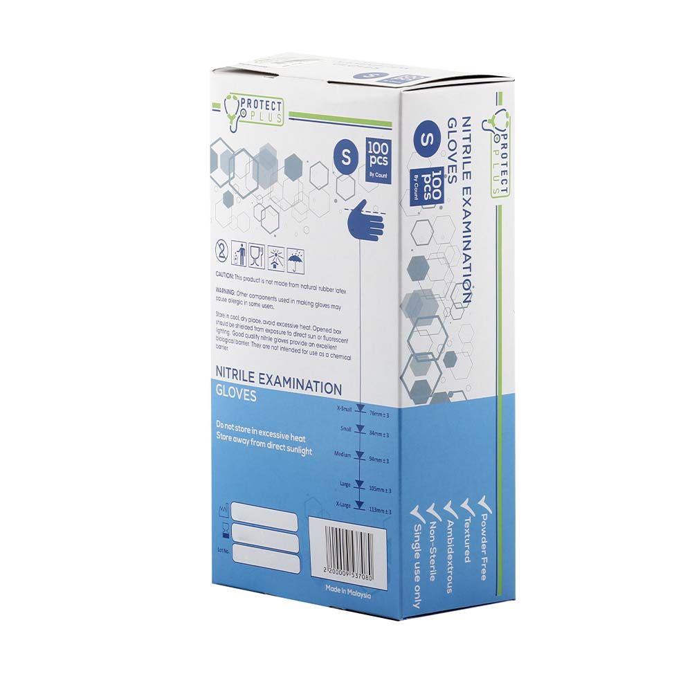 Protect Plus Nitrile Gloves Powder Free Small 100's - Easy Pharmacy LLC