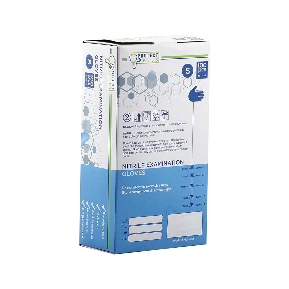 Protect Plus Nitrile Gloves Powder Free Small 100's - Easy Pharmacy LLC