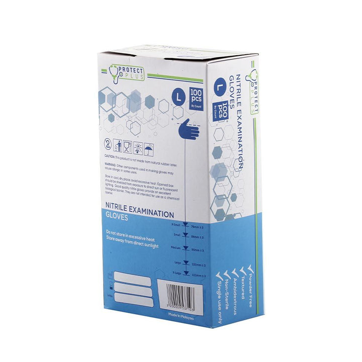 Protect Plus Nitrile Gloves Powder Free Large 100's - Easy Pharmacy LLC