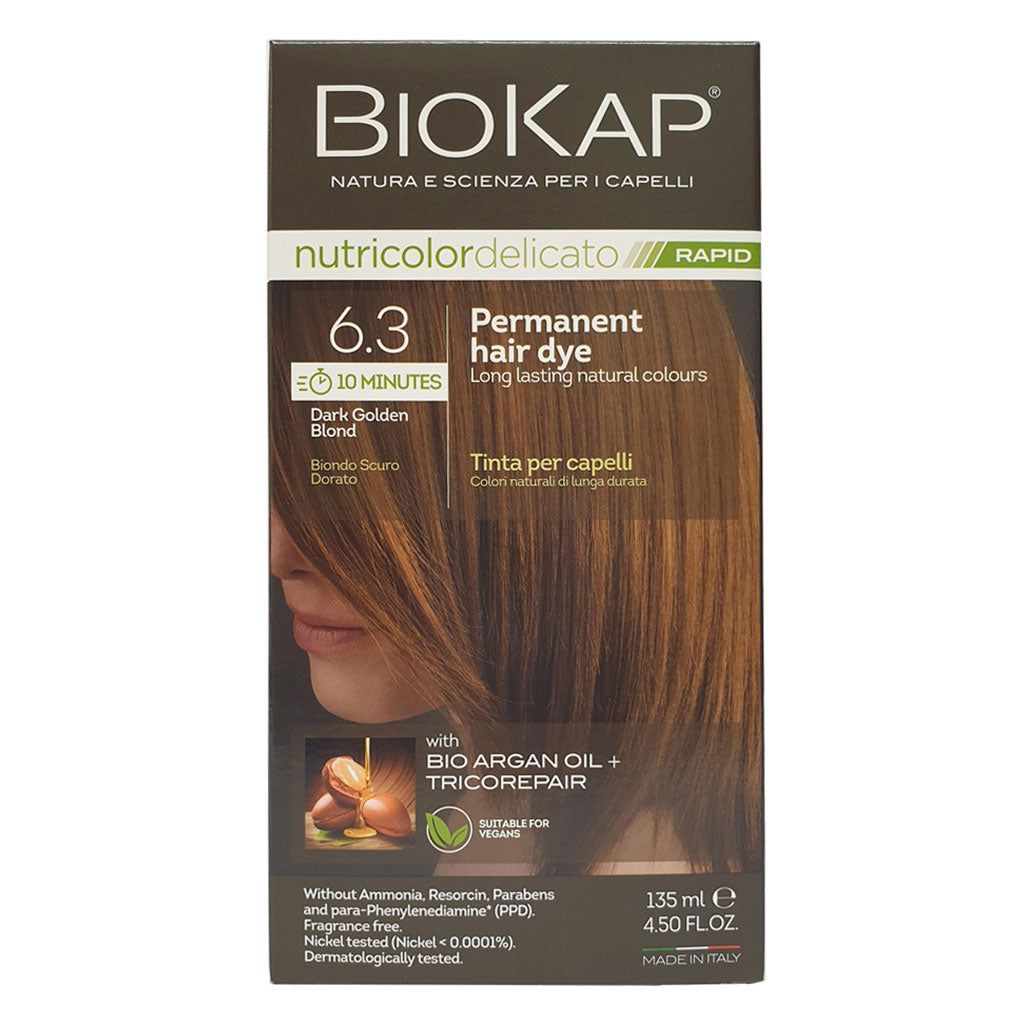 Biokap Nutricolor Delicato Rapid 6.3 Dark Golden Blond 135 mL - Easy Pharmacy LLC
