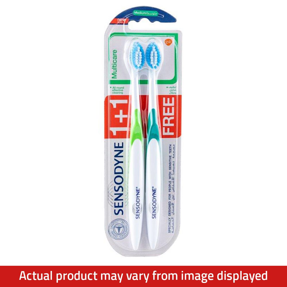 Sensodyne Multicare Medium Assorted Color Toothbrush (1+1 Free) - Easy Pharmacy LLC