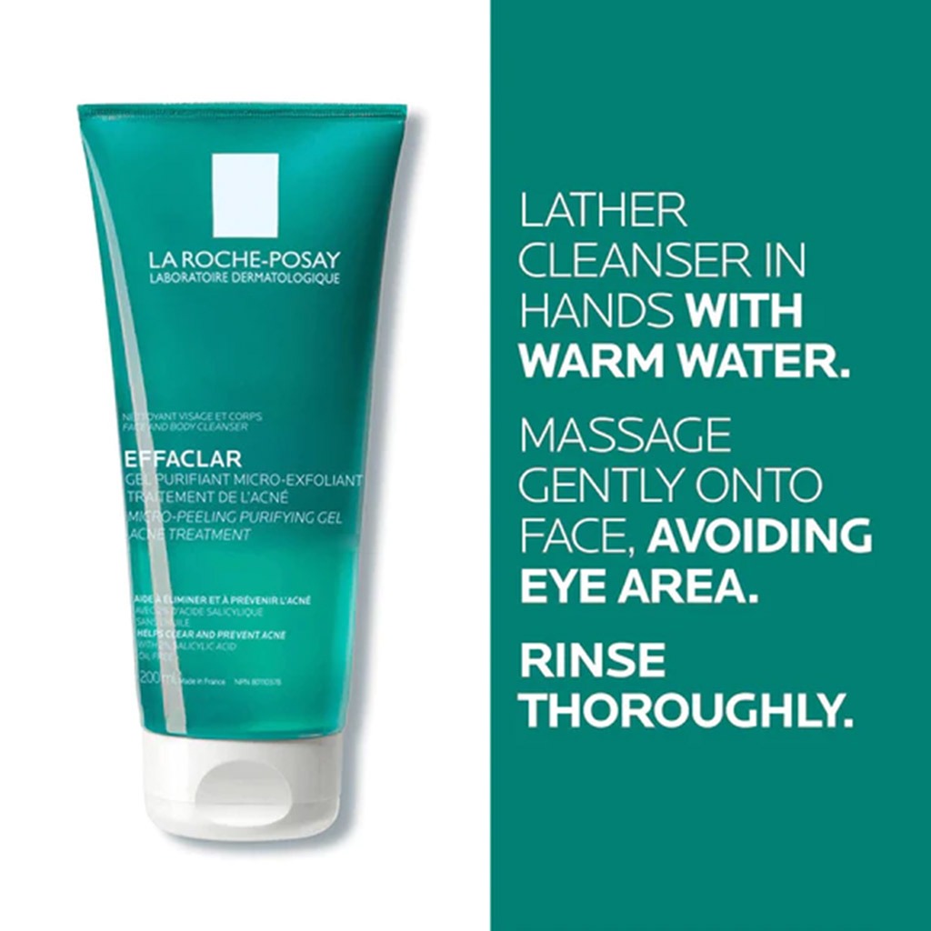 La Roche-Posay Effaclar Micro-Peeling Cleansing Gel With Salicylic Acid For Oily Skin 200ml - Easy Pharmacy LLC