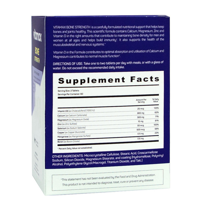 Vitamax Bone Strength Tablets For Bone Health & Mobility, Pack of 60's - Easy Pharmacy LLC