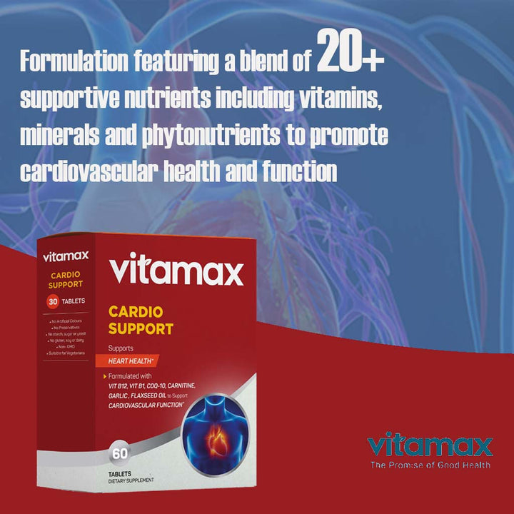 Vitamax Cardio Support Tablets For Heart Health Support, Pack of 60's - Easy Pharmacy LLC