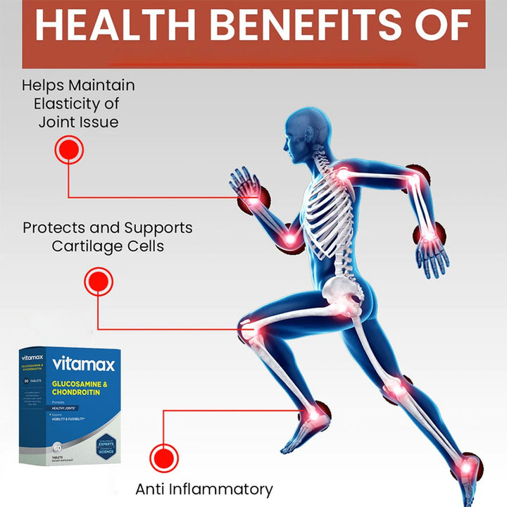 Vitamax Glucosamine + Chondroitin Tablets For Joint Health, Pack of 60's - Easy Pharmacy LLC