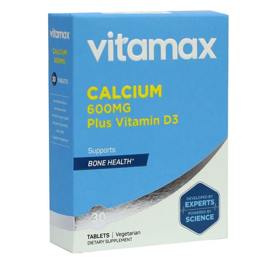 Vitamax Calcium 600 mg + Vitamin D3 400IU Tablets For Bone Health, Pack of 30's