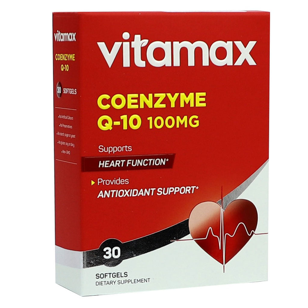 Vitamax Coenzyme Q10 100 mg Softgels For Heart & Antioxidant Support, Pack of 30's - Easy Pharmacy LLC
