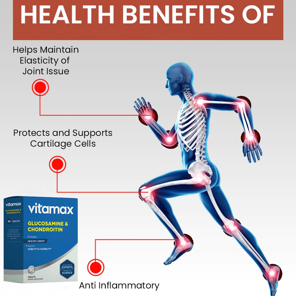 Vitamax Glucosamine + Chondroitin Tablets For Joint Health, Pack of 30's - Easy Pharmacy LLC