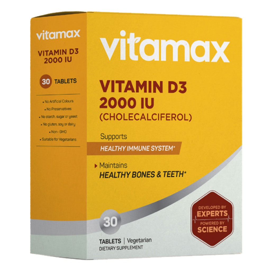 Vitamax Vitamin D3 2000 IU Vegetarian Tablet For Healthy Bone & Teeth, Pack of 30's - Easy Pharmacy LLC