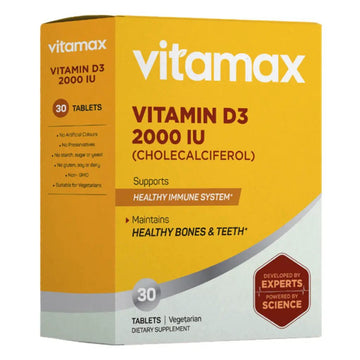 Vitamax Vitamin D3 2000 IU Vegetarian Tablets, 30 Count