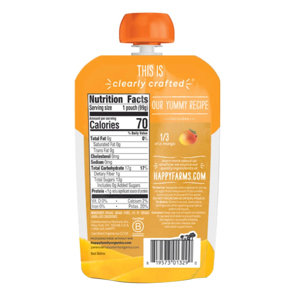 HappyBaby Organic Baby Food Mangos 99 g - Easy Pharmacy LLC