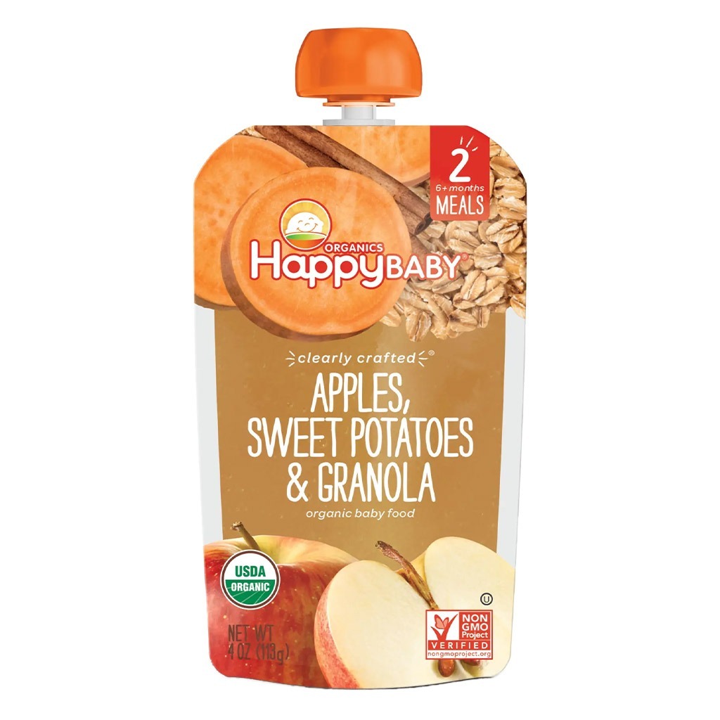 HappyBaby Organic Baby Food Apples, Sweet Potatoes And Granola 113 g - Easy Pharmacy LLC