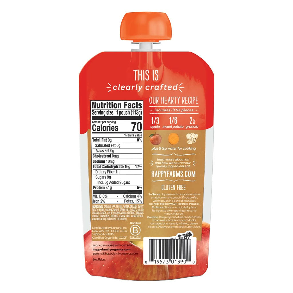 HappyBaby Organic Baby Food Apples, Sweet Potatoes And Granola 113 g - Easy Pharmacy LLC