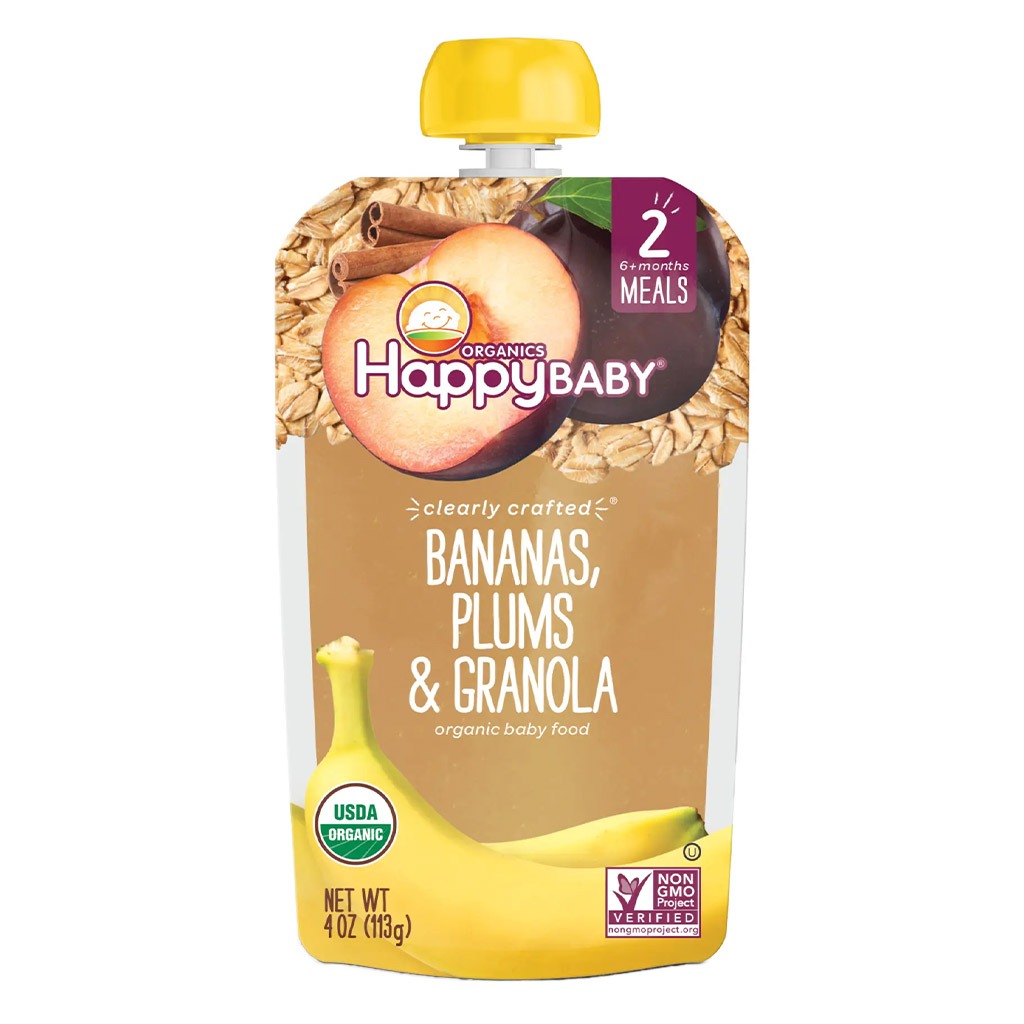 HappyBaby Organic Baby Food Bananas, Plums And Granola 113 g - Easy Pharmacy LLC