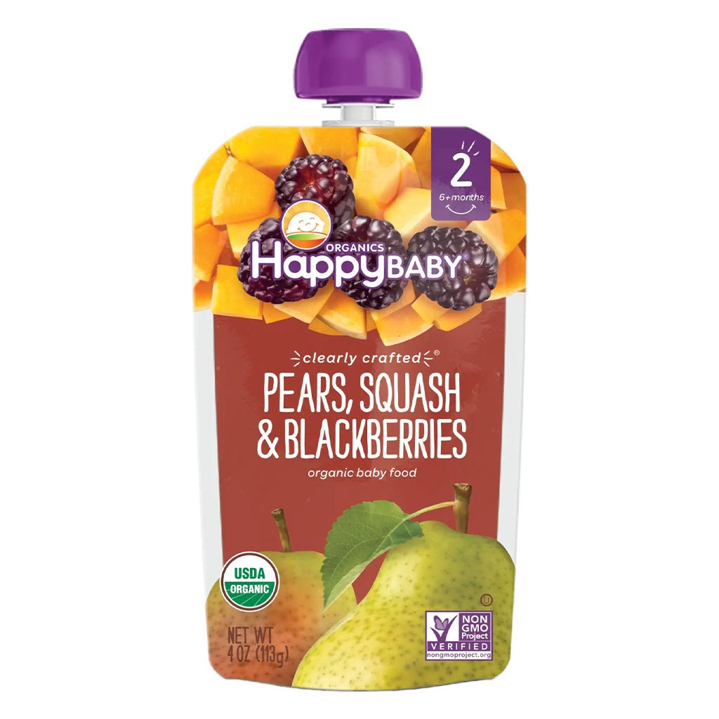 HappyBaby Organic Baby Food Pears, Squash And Blackberries 113 g - Easy Pharmacy LLC