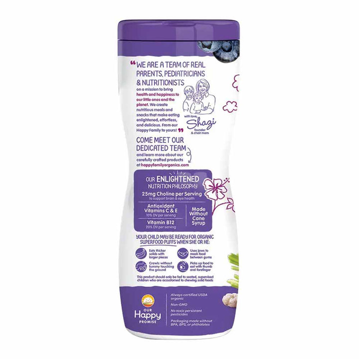 HappyBaby® Superfood Puffs Purple Carrot & BlueBerry 60 g - Easy Pharmacy LLC