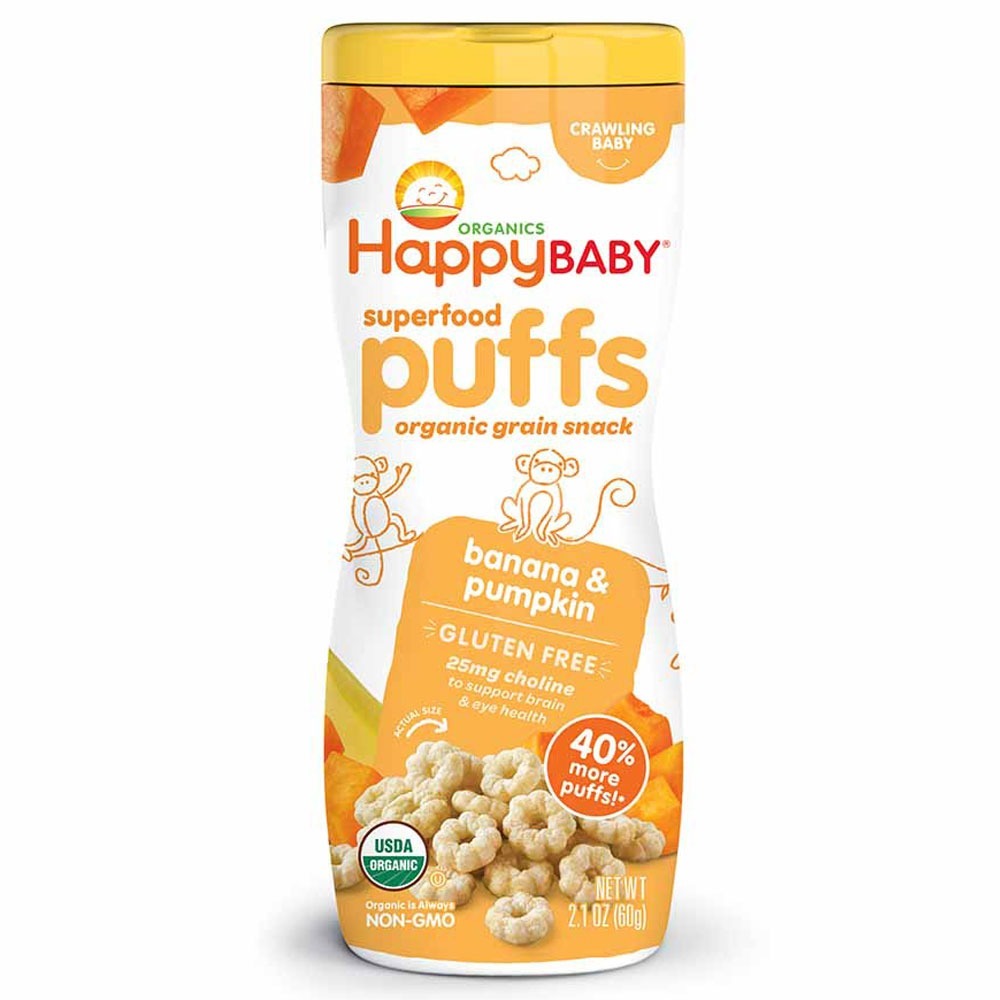 HappyBaby Superfood Puffs Banana And Pumpkin 60 g - Easy Pharmacy LLC