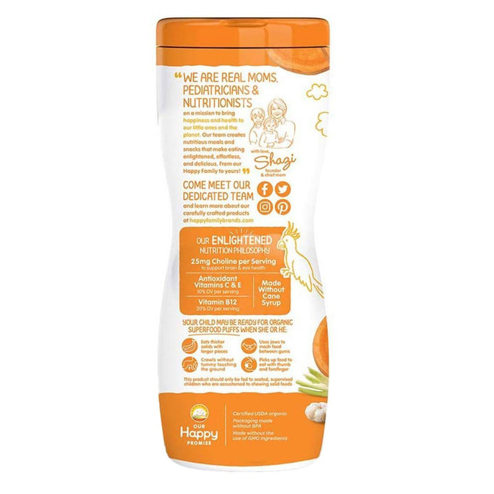 HappyBaby SuperFood Puffs SweetPotato And Carrot 60 g - Easy Pharmacy LLC