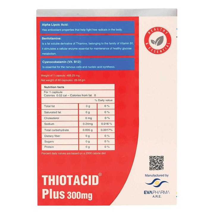 Thiotacid Plus 300 mg Capsule 60's - Easy Pharmacy LLC