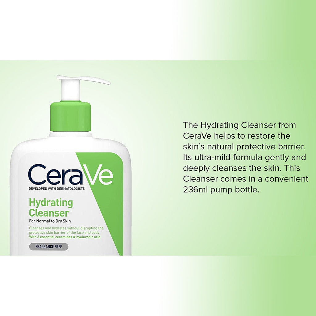 CeraVe Hydrating Fragrance Free Cleanser For Normal To Dry Skin 473ml - Easy Pharmacy LLC