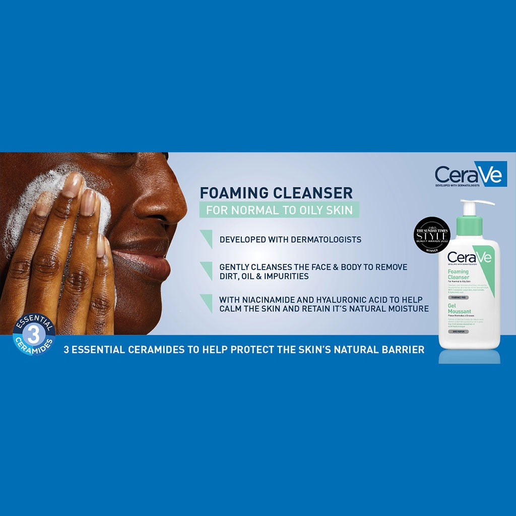 CeraVe Fragrance Free Foaming Cleanser For Normal To Oily Skin 236ml - Easy Pharmacy LLC