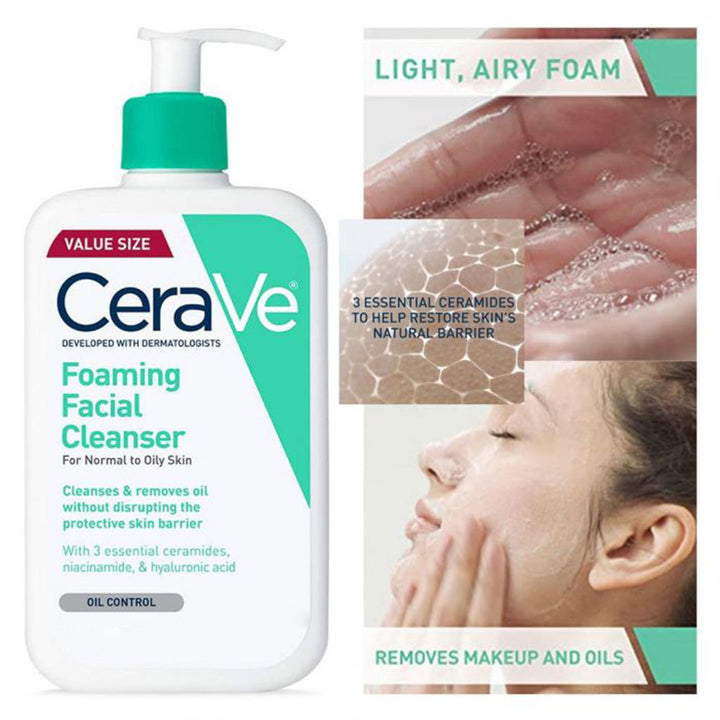 CeraVe Fragrance Free Foaming Cleanser For Normal To Oily Skin 473ml - Easy Pharmacy LLC