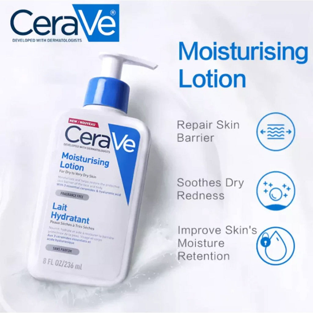 CeraVe Fragrance Free Moisturising Lotion For Dry To Very Dry Skin 236ml - Easy Pharmacy LLC
